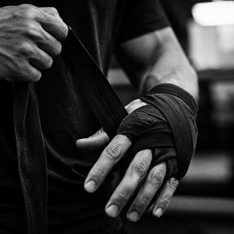 Wrapping hands before training